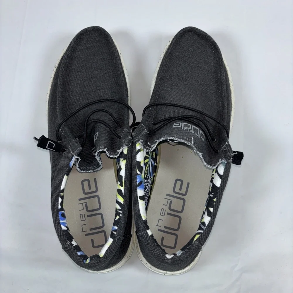 Hey Dude Wally Stretch Mens 13 Black Slip On Casual Shoes Comfort Loafers Lightw